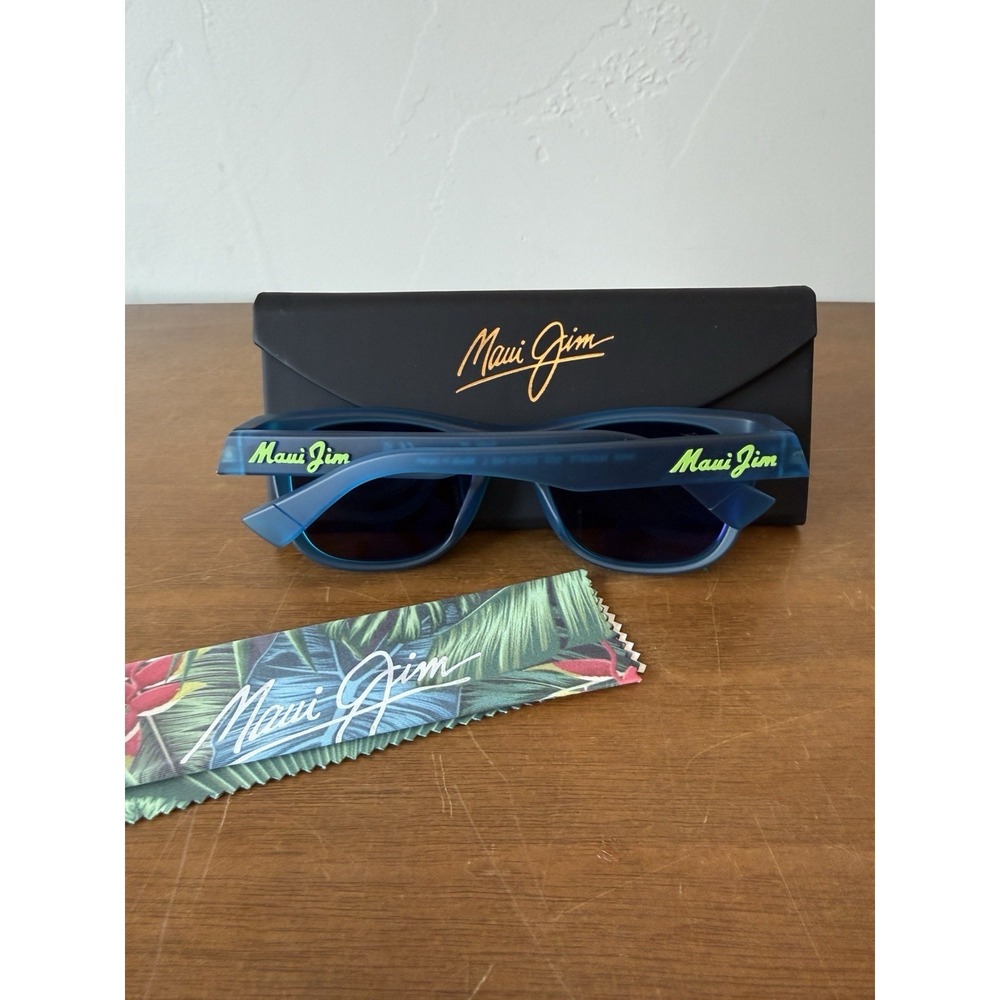 Maui Jim KAULIKE Matte Translucent Blue Sunglasses NEW B687-03 Polarized - Picture 3 of 5
